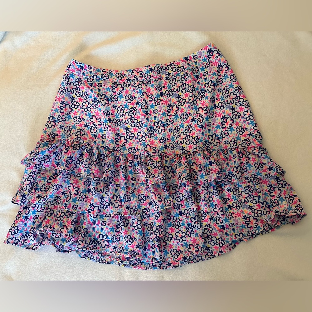LILLY PULITZER TILLY TIERED RUFFLE SKIRT SIZE 6 MULTI FUN SUN REPEAT DITSY
